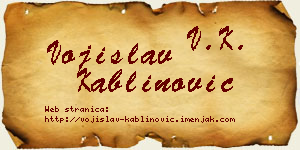 Vojislav Kablinović vizit kartica